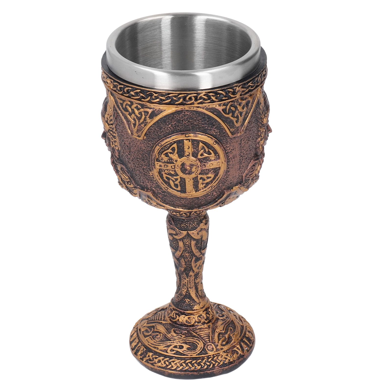 Nordic Wine Goblet Resin Shell Stainless Steel Unique Retro Beer Cup for Cocktails Whisky Red Wine โ image 3