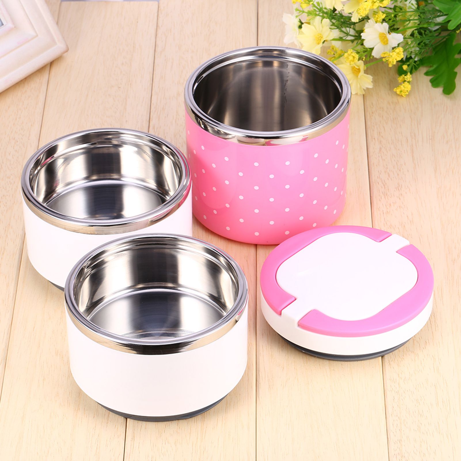 3 Layer Stainless Steel Insulation Thermo Thermal Lunch Box Food Container Hot — image 4