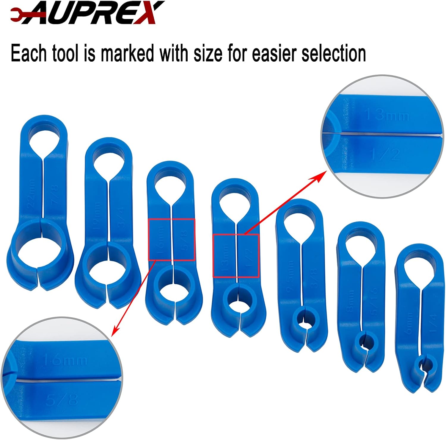 7PCS AC Fuel Line Disconnect Tool Set for Most Ford/GM/Chrysler/Mazda,Includes 1/4 5/16 3/8 1/2 5/8 3/4 7/8 Inch Transmission Oil Cooler Line Quick Disconnect — image 5