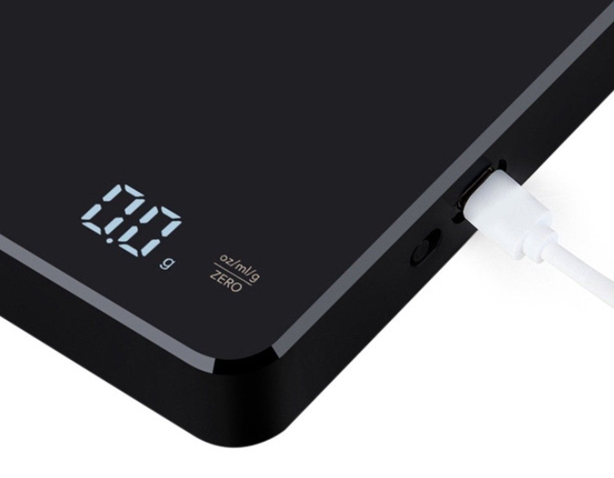 Accurate USB Rechargeable Kitchen Scale, Digital Kitchen Scale, Kitchen Scale 3kg, 0.1g, with timer, Black โ image 3
