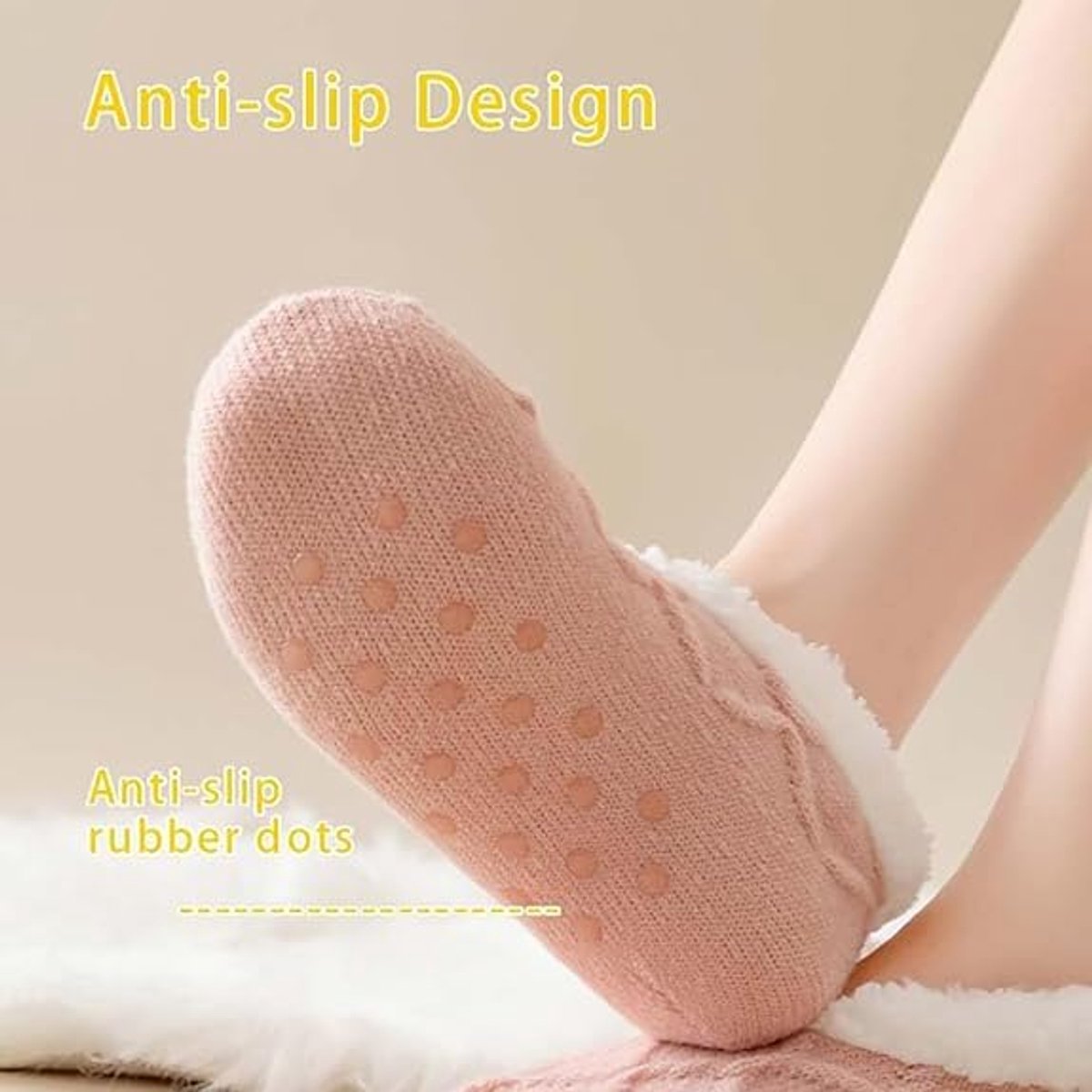 Women's Slipper Socks - Winter Warmth - Fluffy Sherpa lining - Ultra-comfortable for bare feet - One size (Washable) — image 2