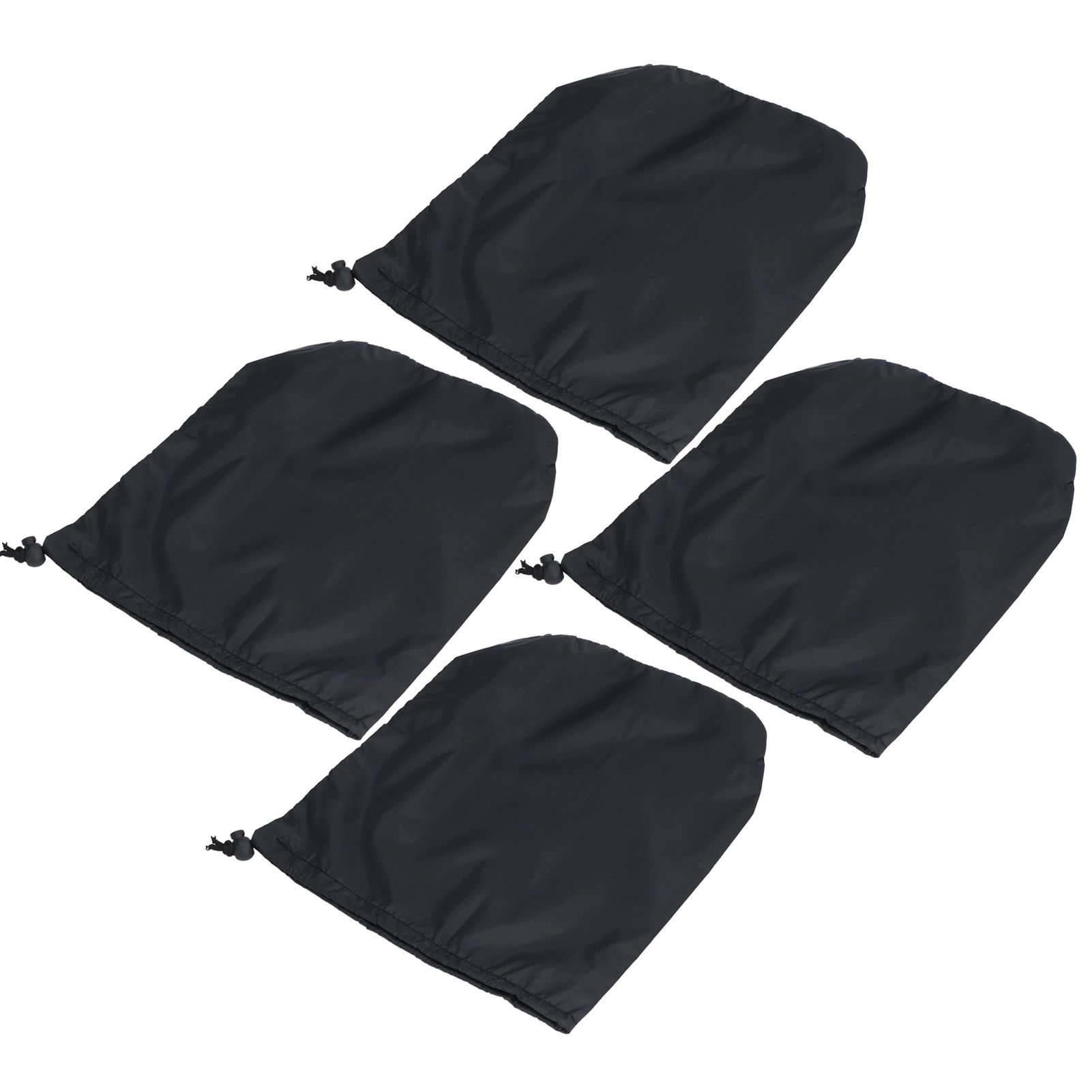4PCS Car Rearview Mirror Protective Cover 190T Polyester Taffeta Faucet Frost Guard CoverBlack — image 4