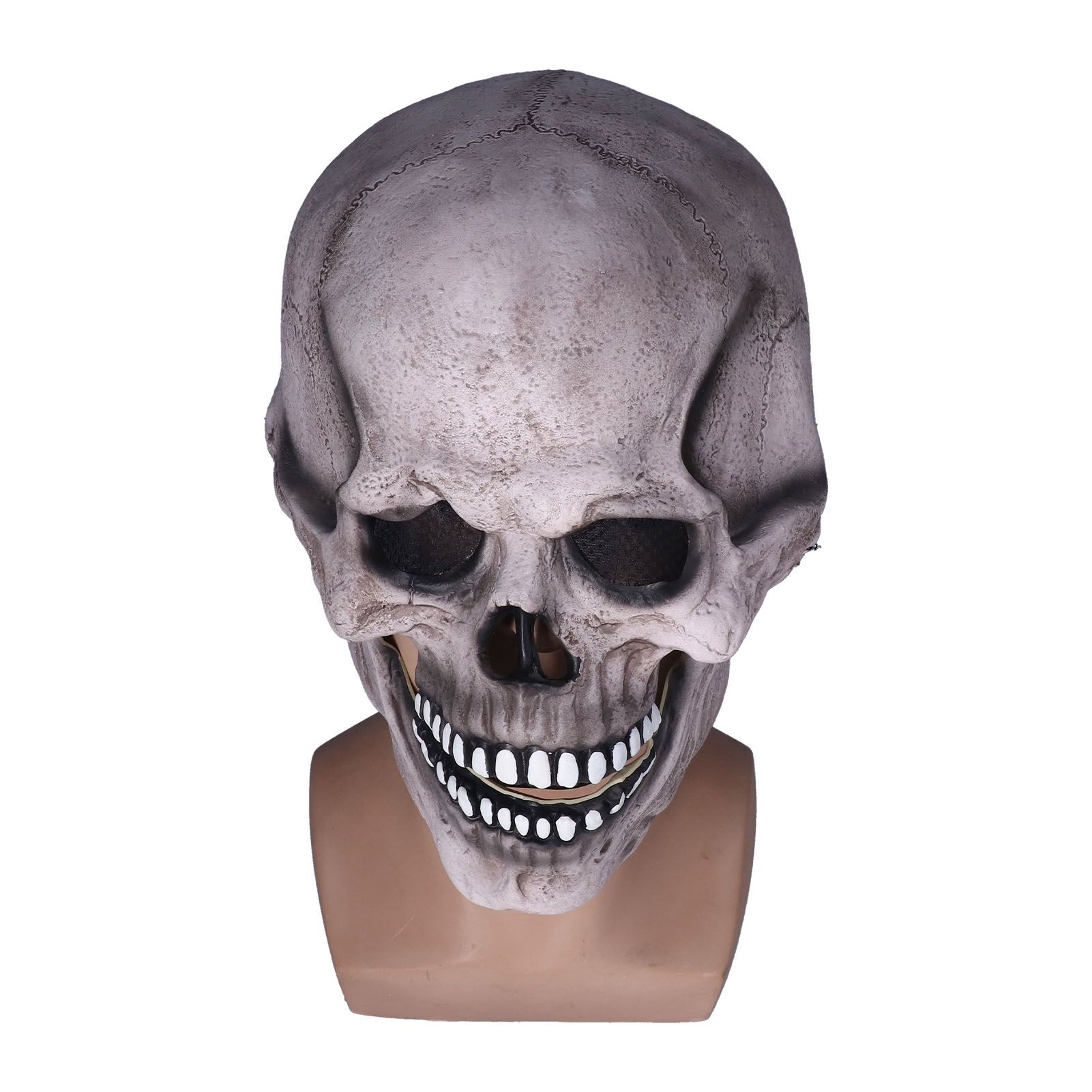 Scary Skull Mask with Movable Jaw Flexible Latex Halloween Costume Party Props Cosplay AccessoryDark Gray โ image 4