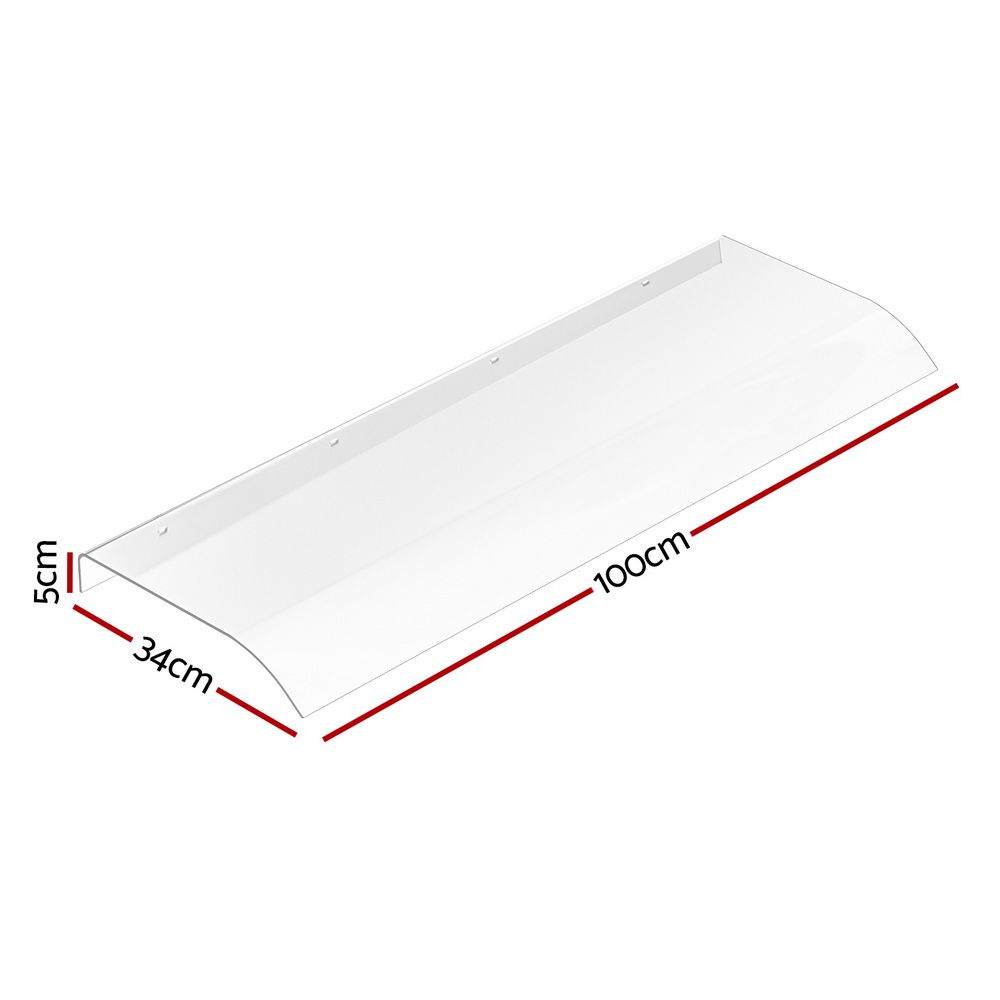 Instahut Window Door Awning 0.4mx1m Transparent — image 2