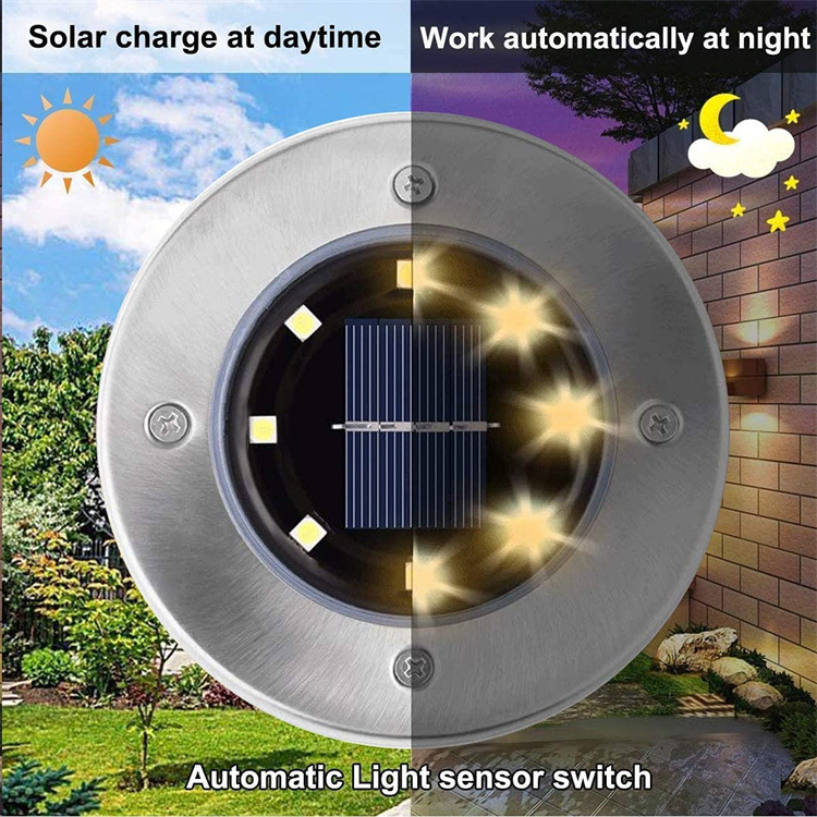 4pcs LED Solar Underground Light Waterproof Color Changing Garden Buried Lamp — image 3