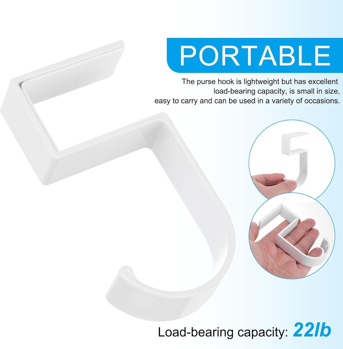 4 pieces - Hooks - Desk hooks - Backpack hooks - Storage accessories - No drilling required - Suitable for desks, bedrooms, study rooms, and living rooms — image 4