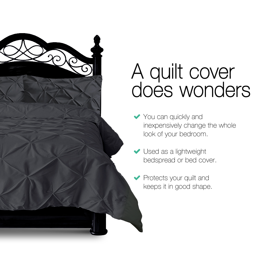 Giselle Bedding Quilt Cover Set Diamond Black Super King โ image 3