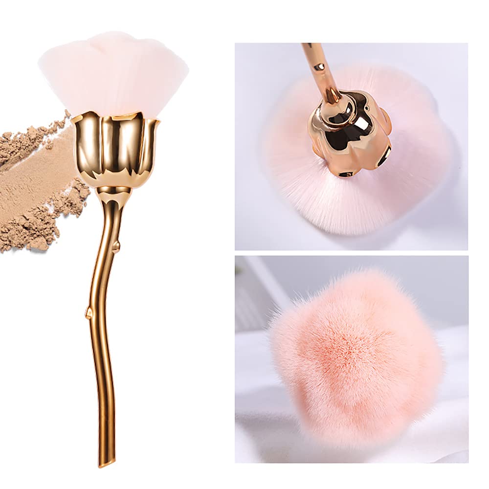 Cleaning Brush - Pink Rose Soft Brush - Suitable for acrylic nail art, manicures, cleaning fabric and can also be used for cutting nails and cleaning makeup