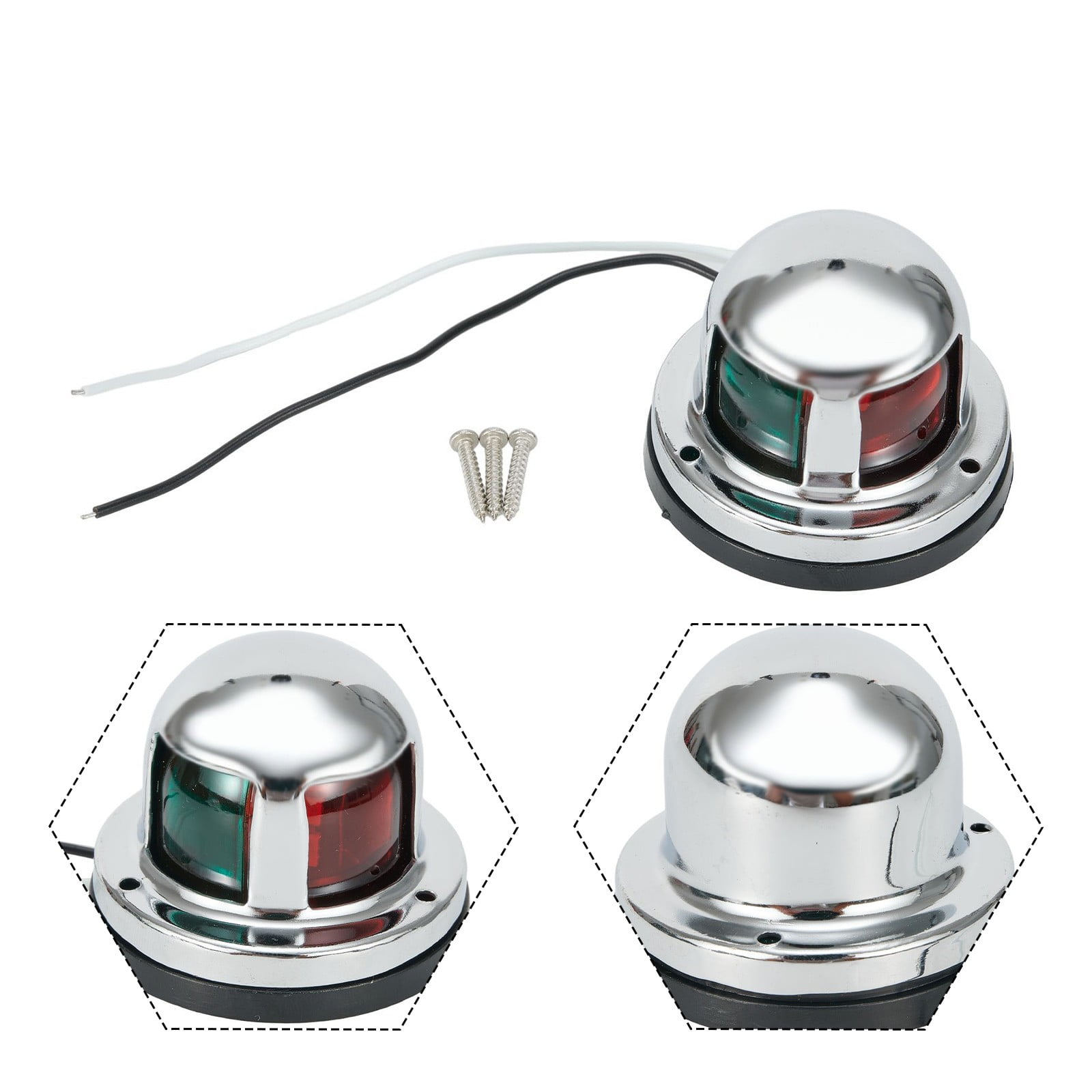 12V Led Marine Navigation Light 2 In 1 Bow Light For Boats Yachts Pontoons Stainless Steel Waterproof Ip65 Red Green Boat Light