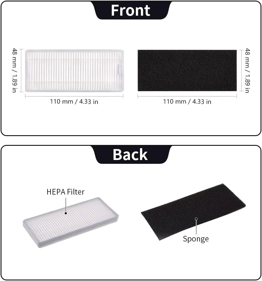 Replacement Parts Compatible with euy RoboVac 11S, 15T, 30, 30C, 15C, 12, 25C, 35C Accessories with 2 Main Rolling Brushes 6 ilter Sets 6 Side Brushes β image 2