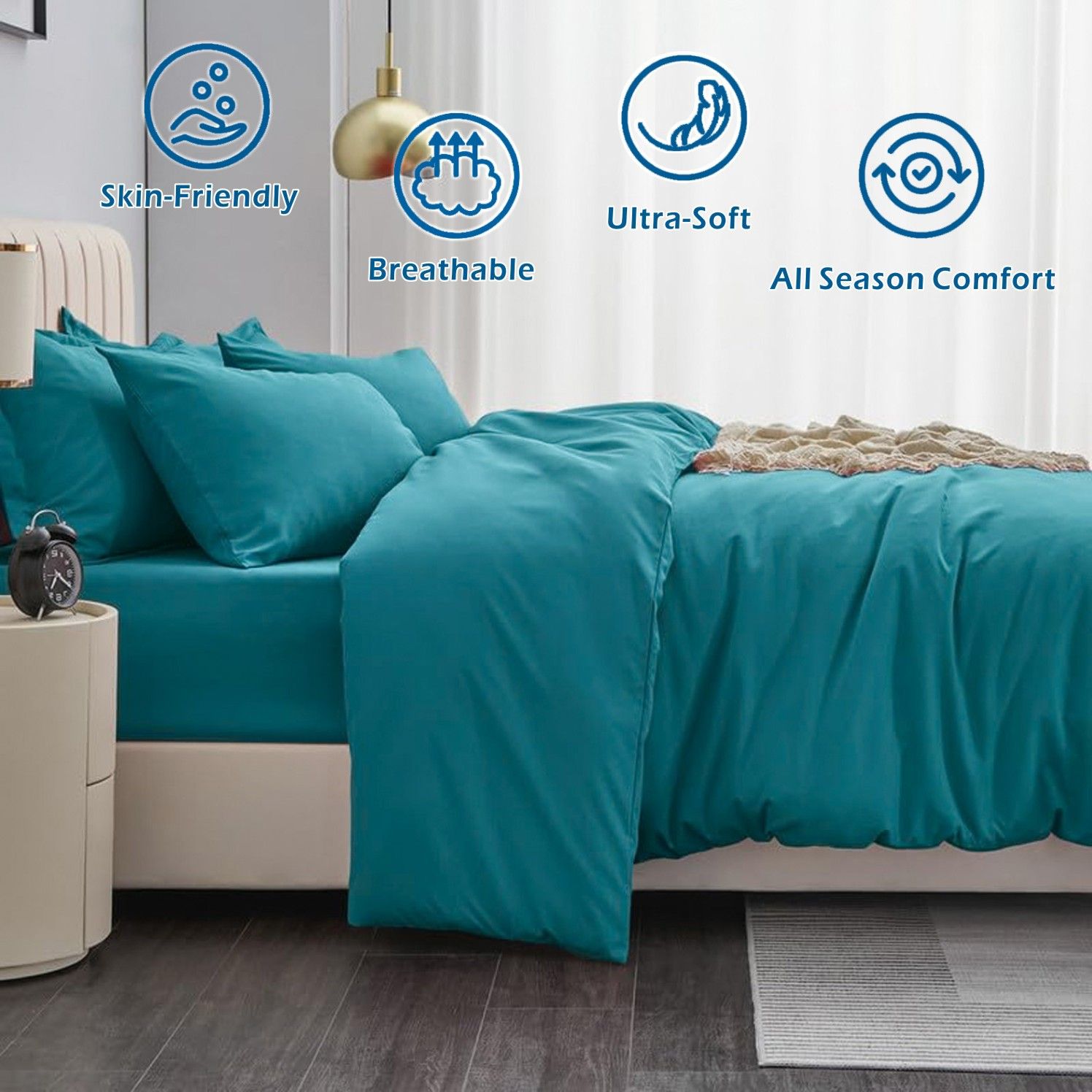 2 Piece Hotel Soft Microfiber Quilt Cover Set-2000TC Duvet/Donna Cover Set & Pillowcases -1 Quilt Cover Zipper Closure & 1 x Pillowcases-Breathable Bedding — image 2