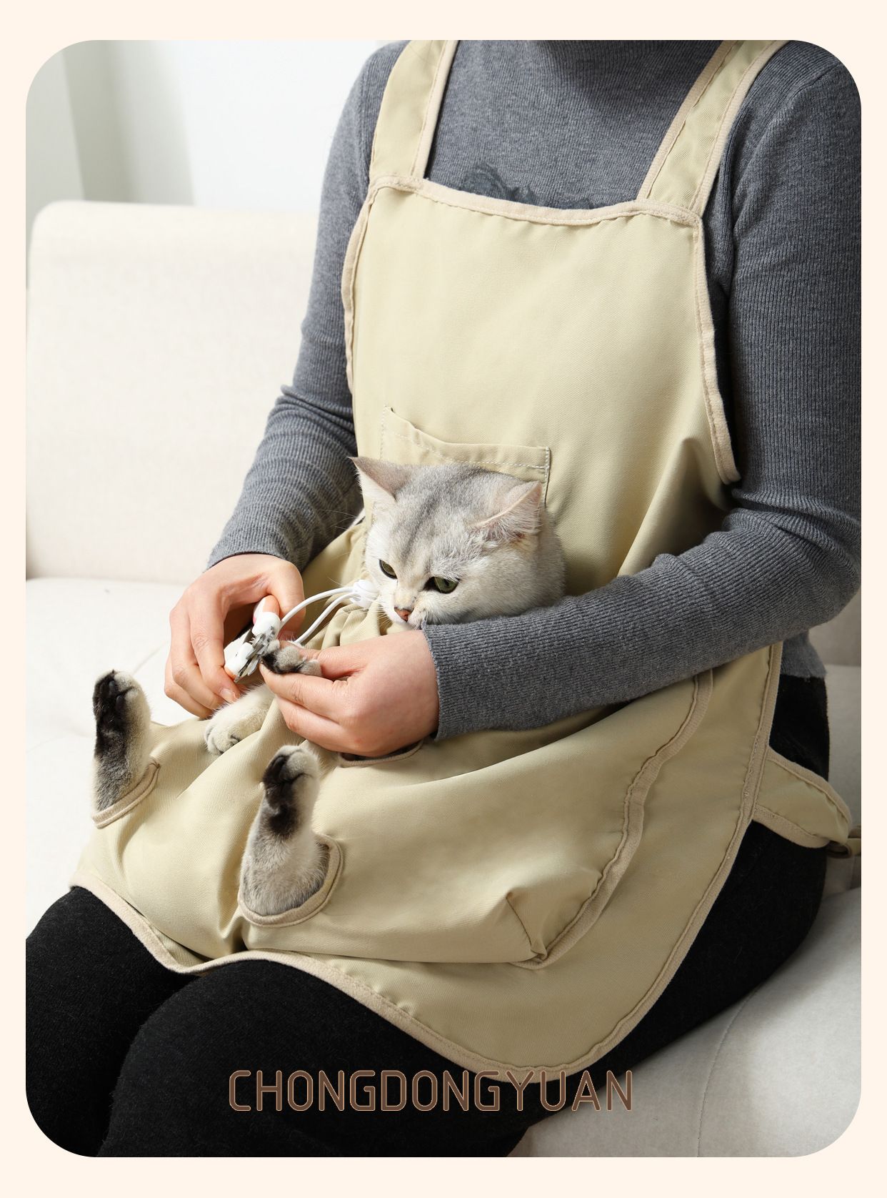 Adjustable Cat Apron Carrier with Holes Pet Carrier Sleeping Bag Pet Carrier Sling Cat Carrier Bag Cat Carrier Pouch for Small Sized Animals(M) — image 3