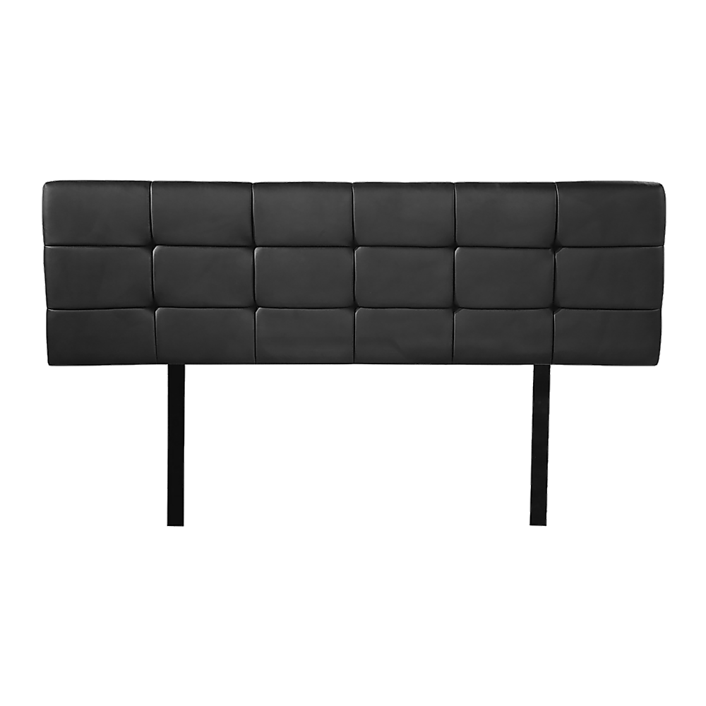 PU Leather Queen Bed Deluxe Headboard Bedhead - Black — image 4