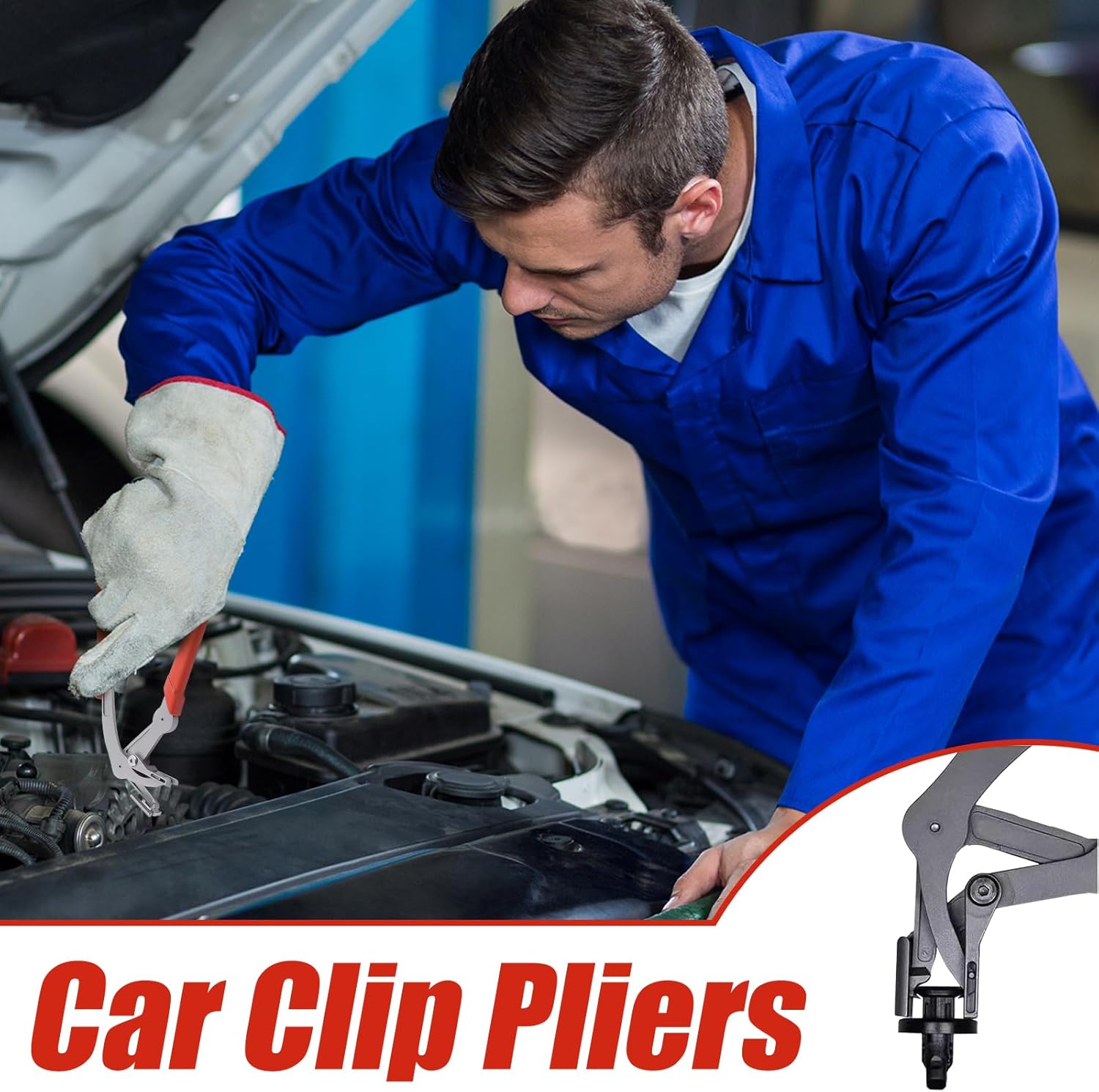 Car Clip Pliers, Efficient Multi-Functional Automotive Snap Pliers, Auto Trim Removal Tool, Spring-Loaded Fastener Rivet Remover for Door Panels, Trim Clips â image 5