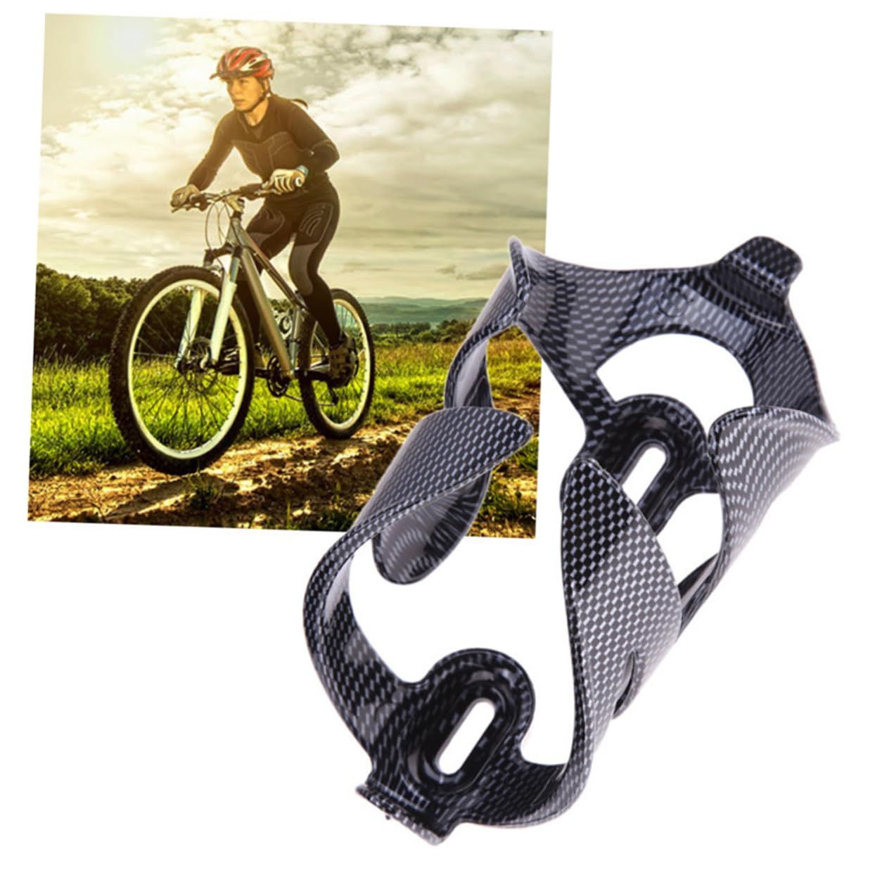 2pcs Bicycle Bottle Cage Bikes Cycle Bottle Rack Bicycles Water Bottle Holder Cup Holder Carbon Fiber Water, Medium, Black โ image 5