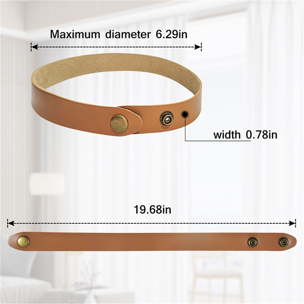 Set of 4 Leather Curtain Tiebacks, Modern Faux Leather Curtain Straps with Adjustable Buttons, No Drill Holdbacks for Bedroom, Living Room, Hotel, Office,light — image 3