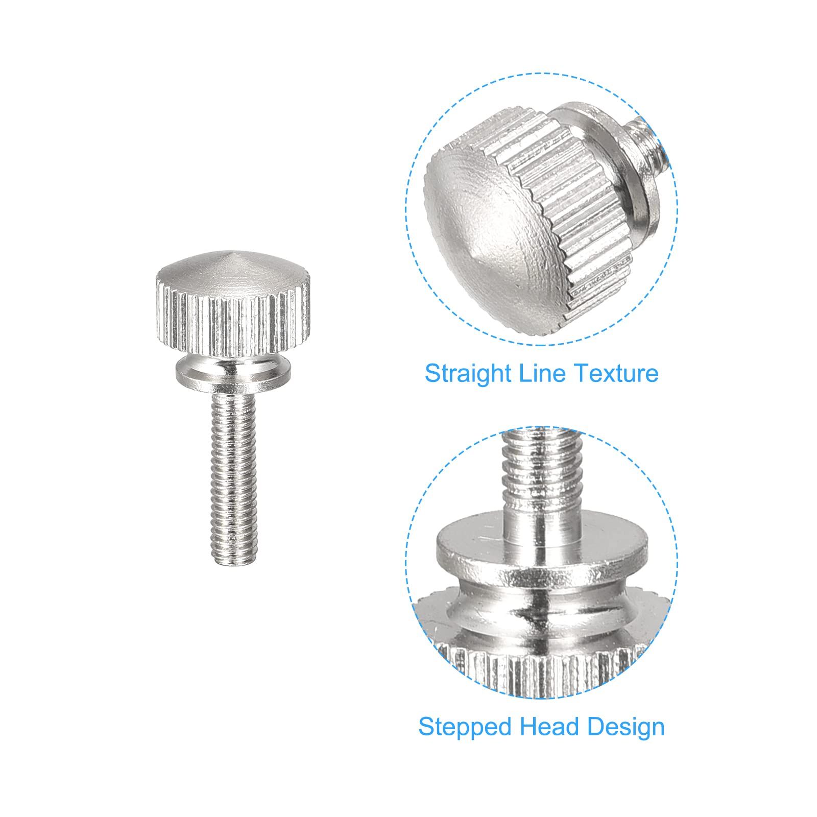 Knurled Thumb Screws, M3x12mm Brass Shoulder Bolts Grip Knobs Fasteners, Nickel Plated 2Pcs ornamental products โ image 4
