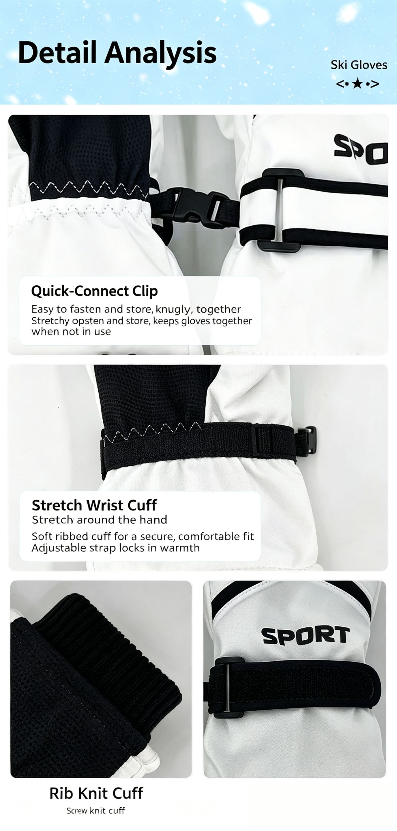 Winter men's and women's windproof and cold proof velvet warm gloves,Women's black — image 6