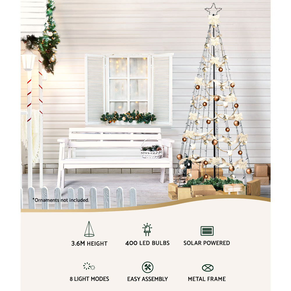 3.6M Christmas Tree LED Solar Warm Jingle Jollys — image 4