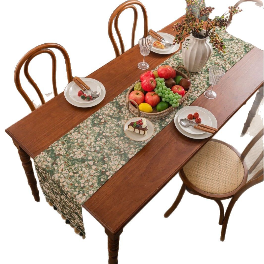 Vintage Luxury Tassel Table Runner - Elegant Dining Table Decor, Perfect for Kitchen & Holiday Celebrations, Retro Tassel Tablecloth Style (33-180cm)