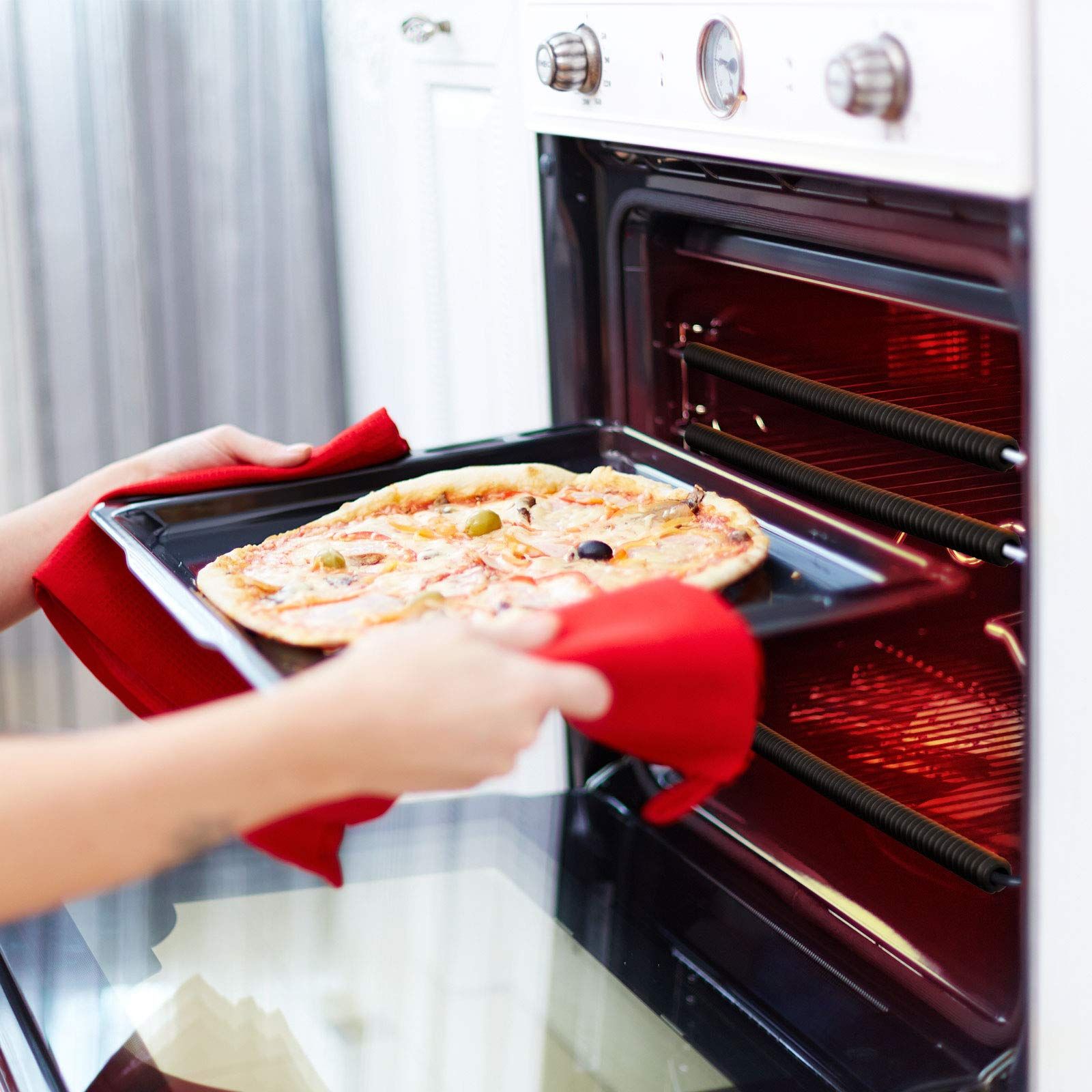 Oven Rack Shields Silicone Oven Rack Protectors Heat Resistant Oven Guards 14 Inches Oven Rack Edge (4, Black) โ image 3