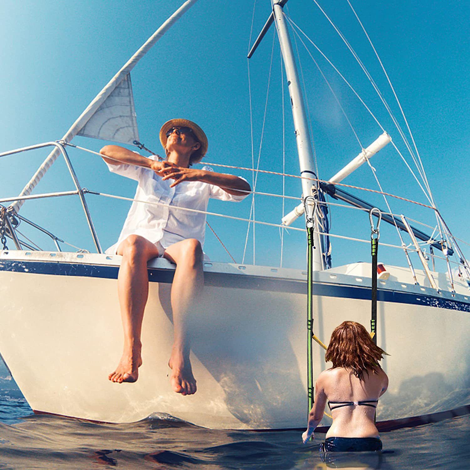 Young Marine Rope Ladder for Inflatable Boat, Kayak, Motorboat, Canoeing (4 Step) Boat Rope Ladder, Foldable Assist Boarding Outdoor Climbing Rope Ladder for — image 5