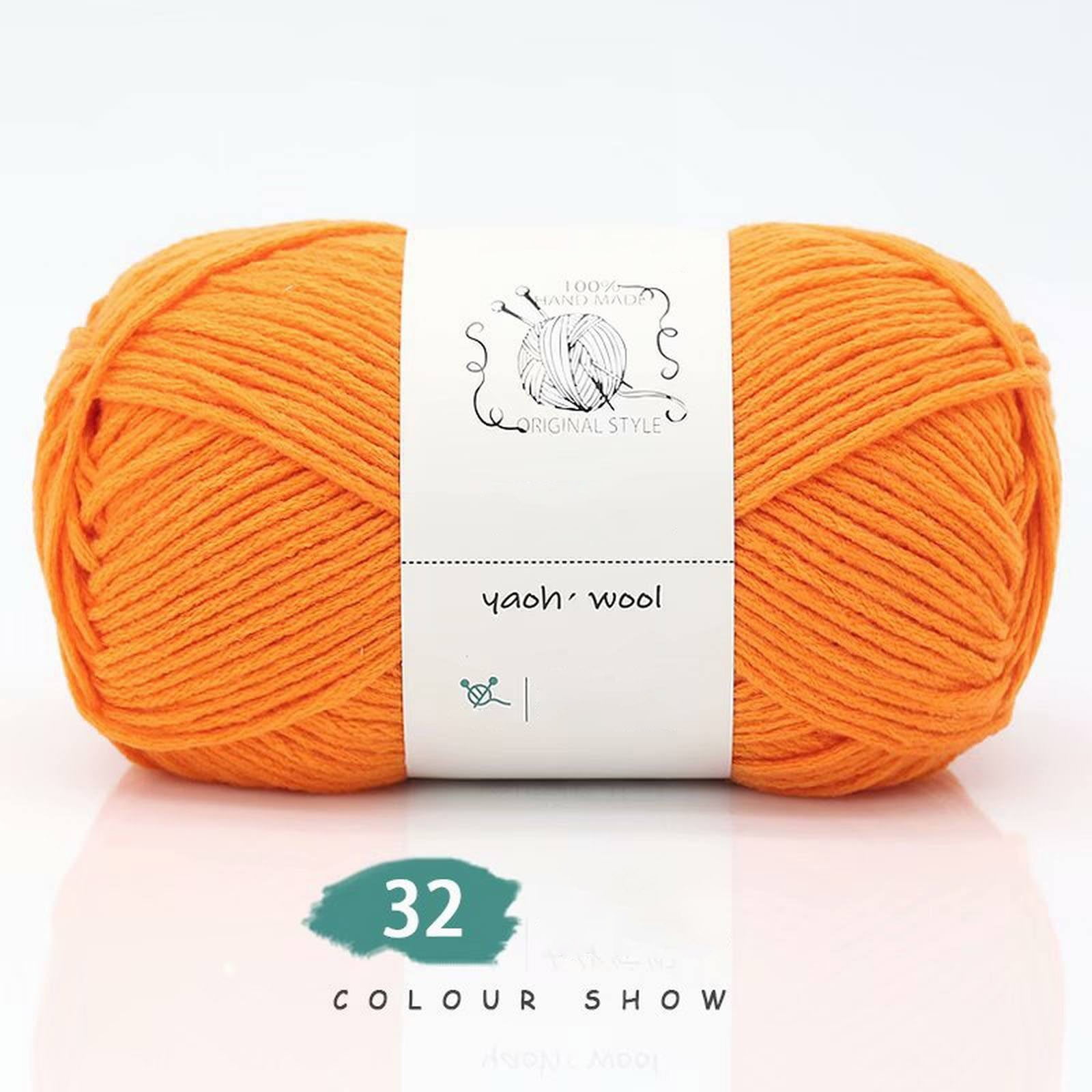 1 Pack 100 g Cotton Crochet Yarn, Soft Hand Knitting Yarn for Sweaters, Scarves, Cushions and DIY Crafts, Orange — image 2