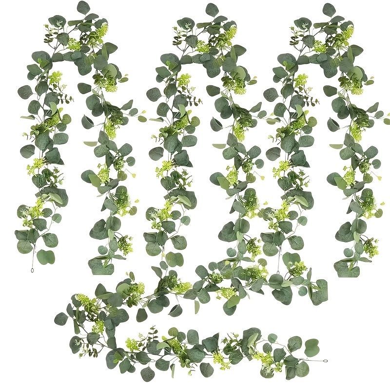 Green White Artificial Eucalyptus Garlands White Baby'S Breath 180 Cm Garlands Durable โ image 6