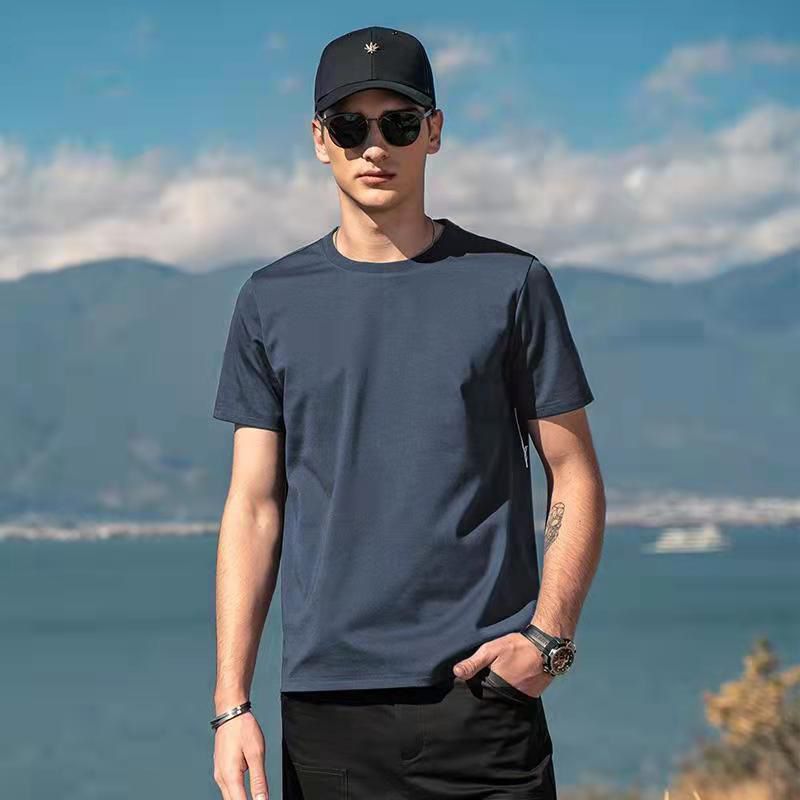 Men Short Sleeve T Shirt Cotton Loose Summer White 170/M(100kg -115kg) โ image 5