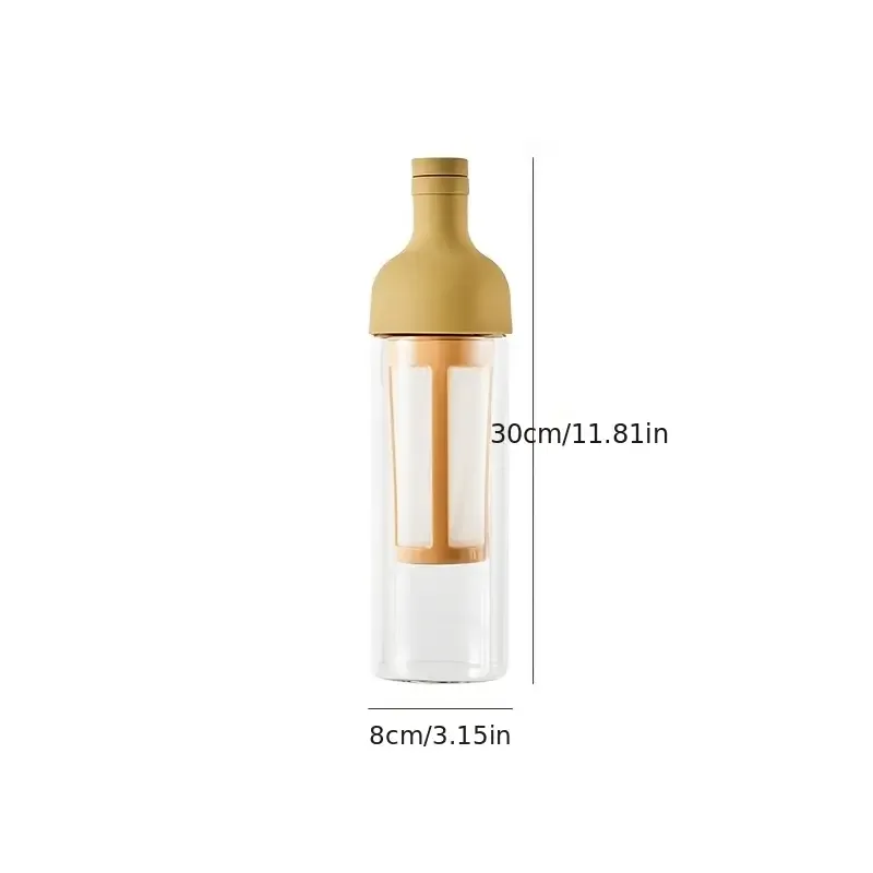 High Borosilicate Glass Cold Brew Carafe – Extreme Hot & Cold Resistant, Leak-Proof with Fine Filter for Iced Coffee & Tea, Fridge-Door Friendly, Ideal for