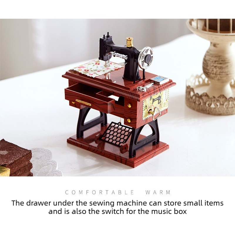 Vintage Sewing Machine Model Music Box Ornament Creative Gift — image 5