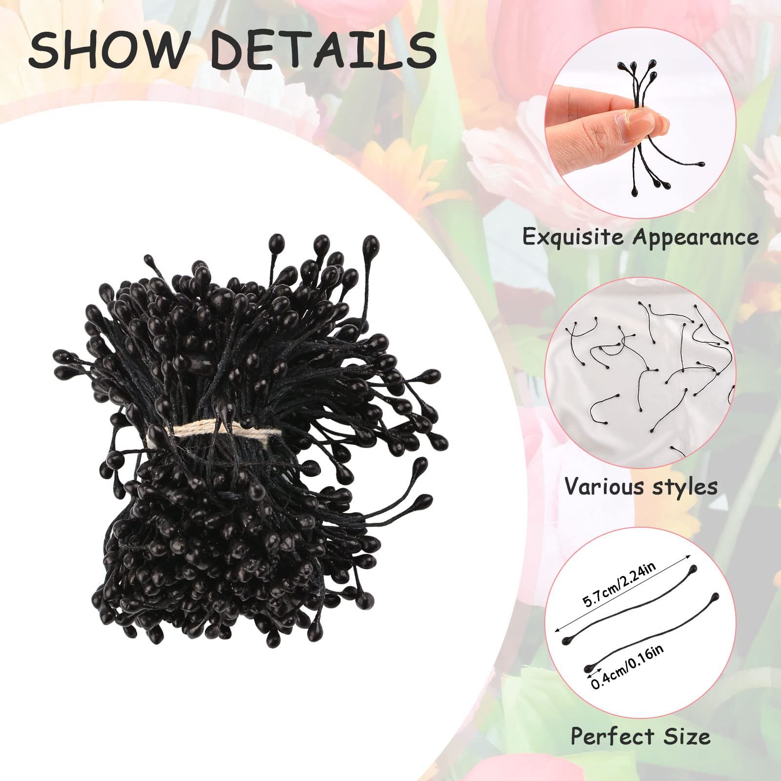 Stamens for Crafts, Artificial Flowers DIY Wedding Party Home Decoration for various types of crafts and occasions (Black, 1800) — image 2