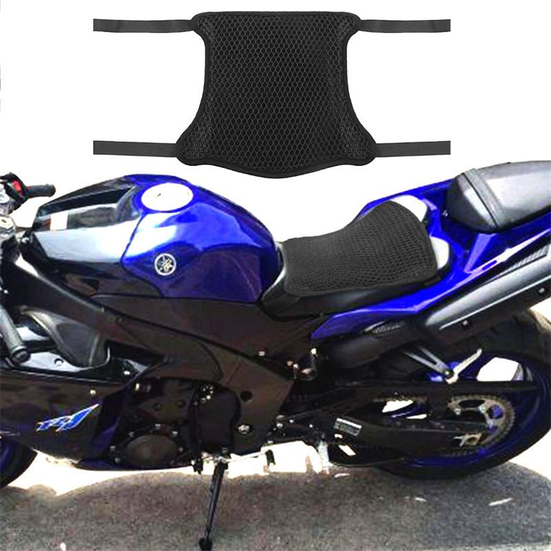 Air Motorcycle Passenger Seat Cushion Pillion Pad - Cooling 3D Mesh - Rear Motorcycle Seat Cushion Passenger Pad Stops Hot Seat — image 4