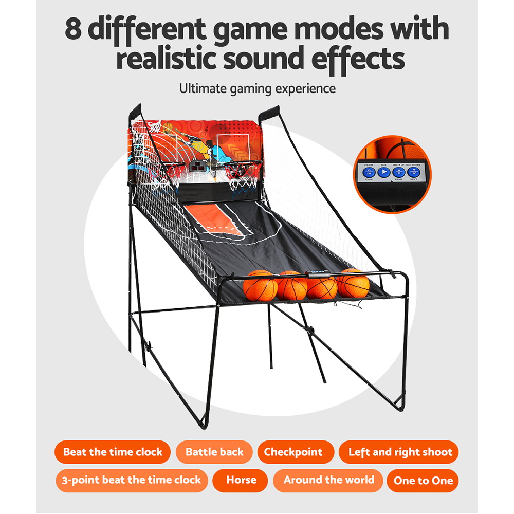 Basketball Arcade Game Electronic Scorer 8 Games Double Shoot Black โ image 6