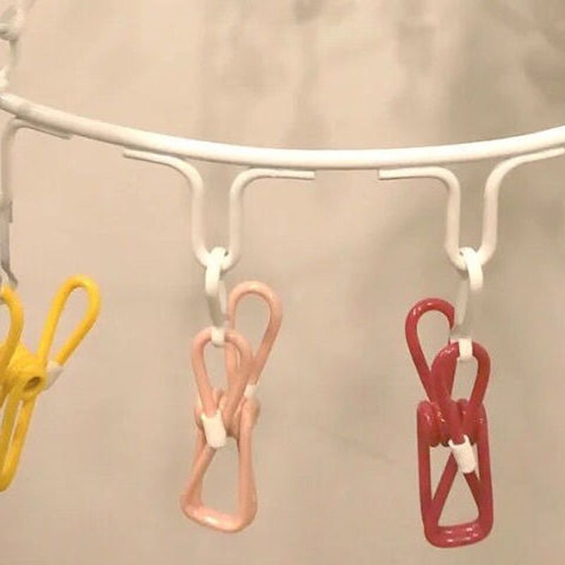 Clips Laundry Rack Dormitory Clamp Circular Clothes Drying Non Drop Multi Function Candy Color 16 Clip — image 5