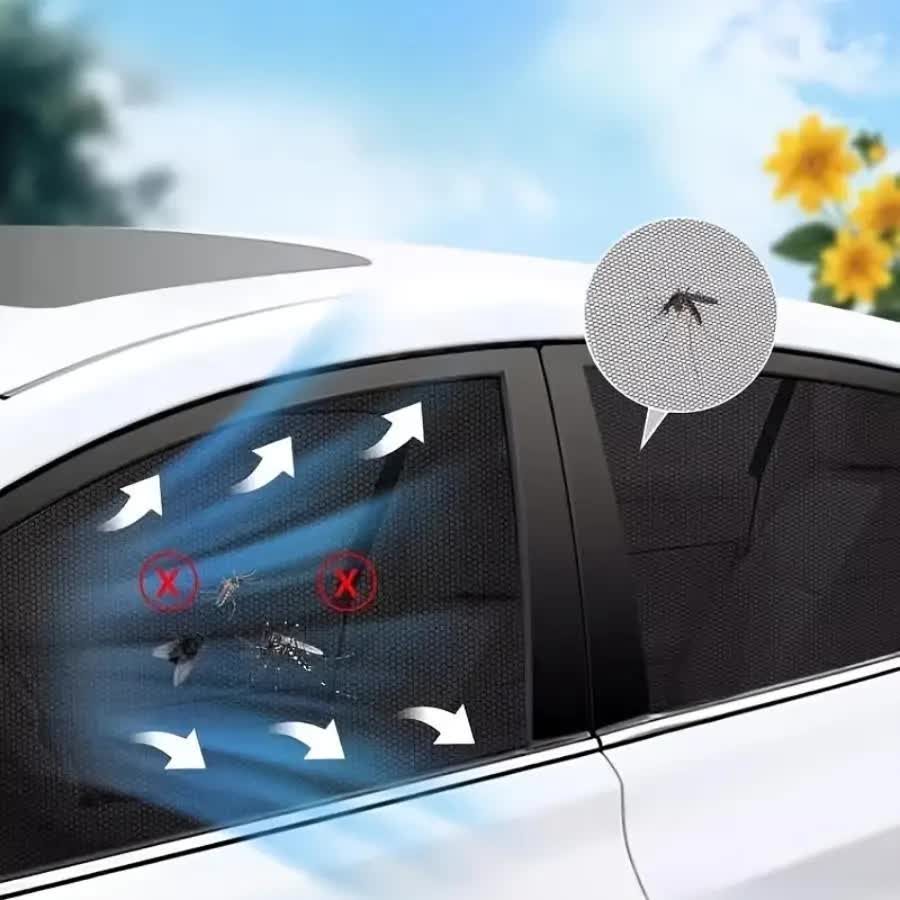 4PCS Car Curtain Screen Mosquito Net for SUV(2 Front + 2 Rear) - Anti-mosquito Shade in Summer, Sun Protection Ventilation Heat Insulation โ image 3