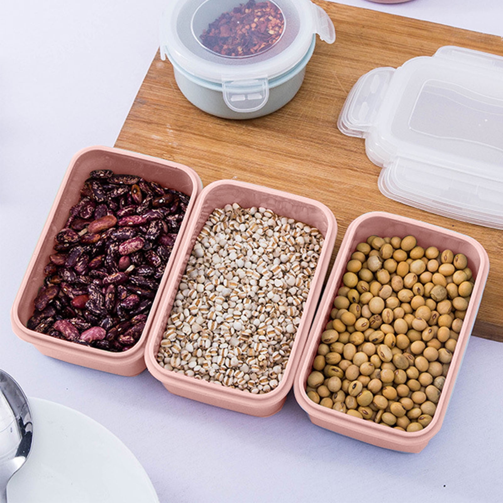 1 Piece Plastic Meal Prep Containers with Lids, Food Storage Containers with Snap Locking Lids, Airtight Lunch Containers, Red, 14 × 9.4 cm — image 6