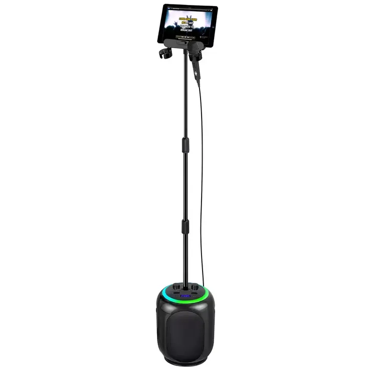 Black Wireless Karaoke System with Bluetooth Audio and Disco Lights — image 4
