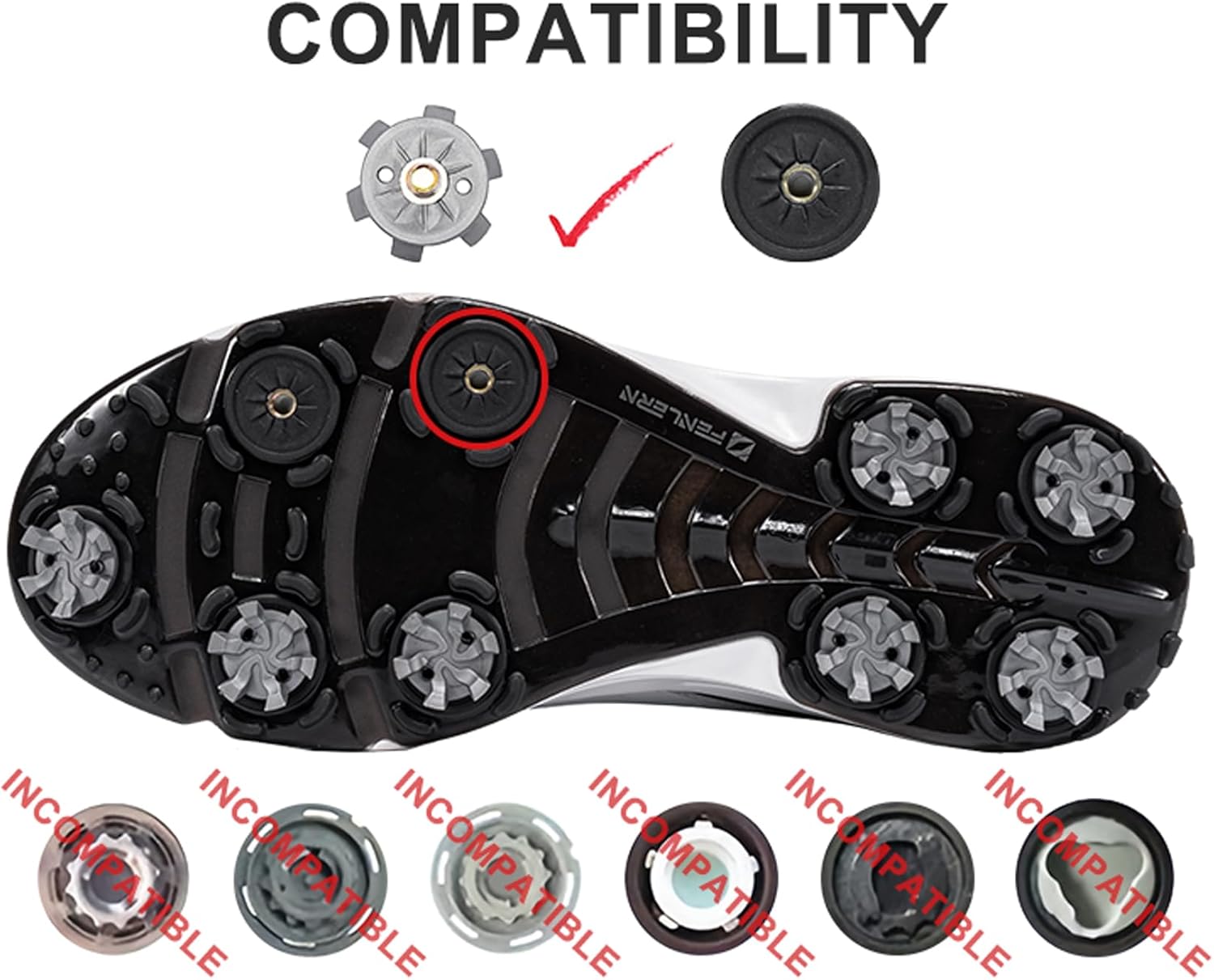 Golf Shoe Spikes Cleat Metal Thread Screw 6mm Dia, 20 Count & 1 Wrench โ image 4