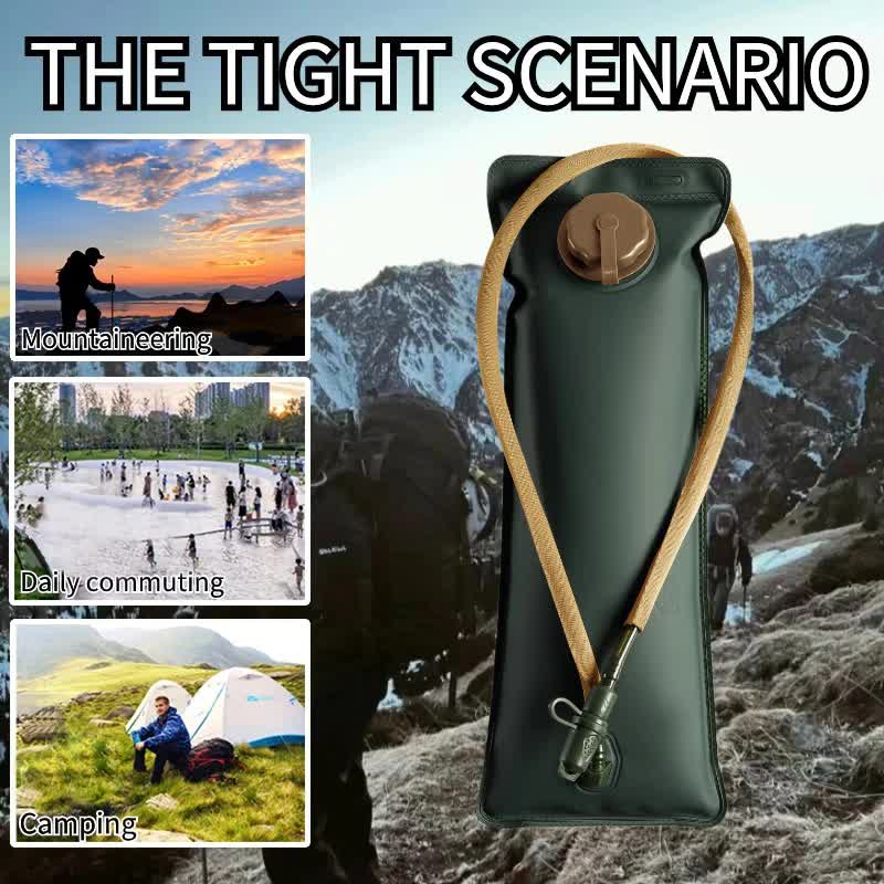Outdoor Khaki 3L Hydration Bladder for Running & Cycling - Eco-Friendly PEVA Material Water Reservoir Pack Insert with Bite Valve & 93CM Water Pipe β image 2