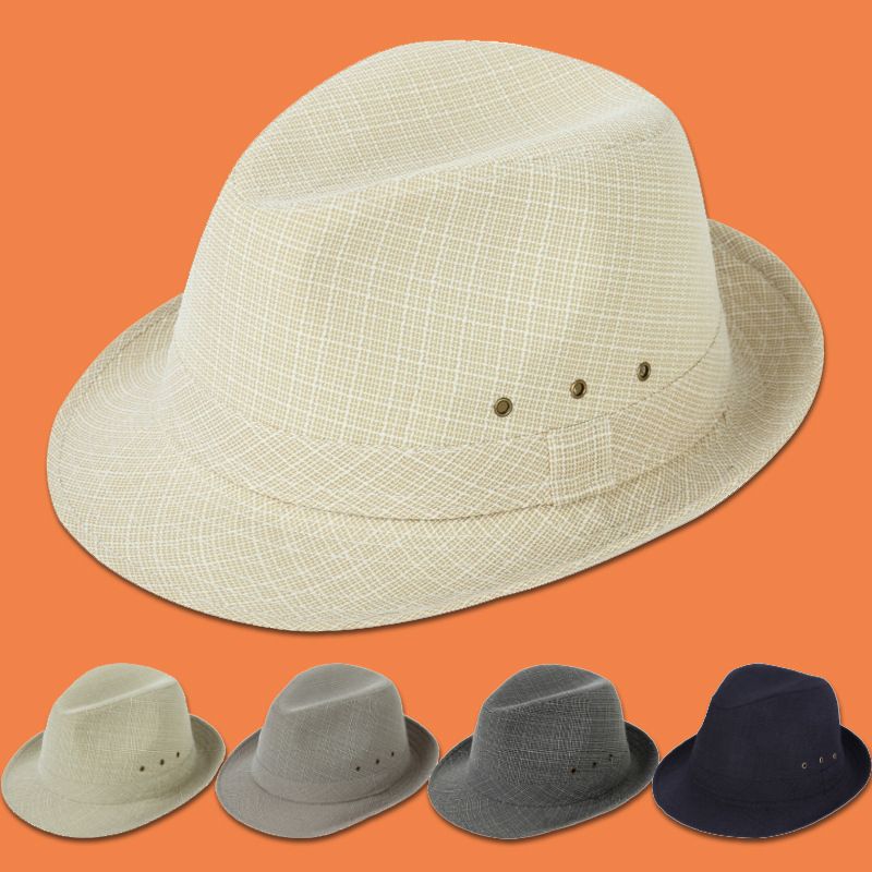 Men's Linen Top Hat Summer Dome Curled Brim Hong Kong and Macao hemp Black 60# โ image 3