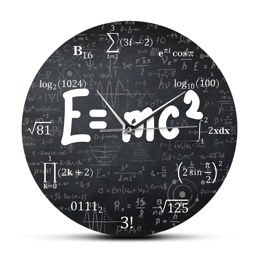 Wall Clock Kitchen Clocks E=mc2 Math Formula Wall Clock Theory of Relativity Silent Wall Clock Physics Scientist Teacher School
