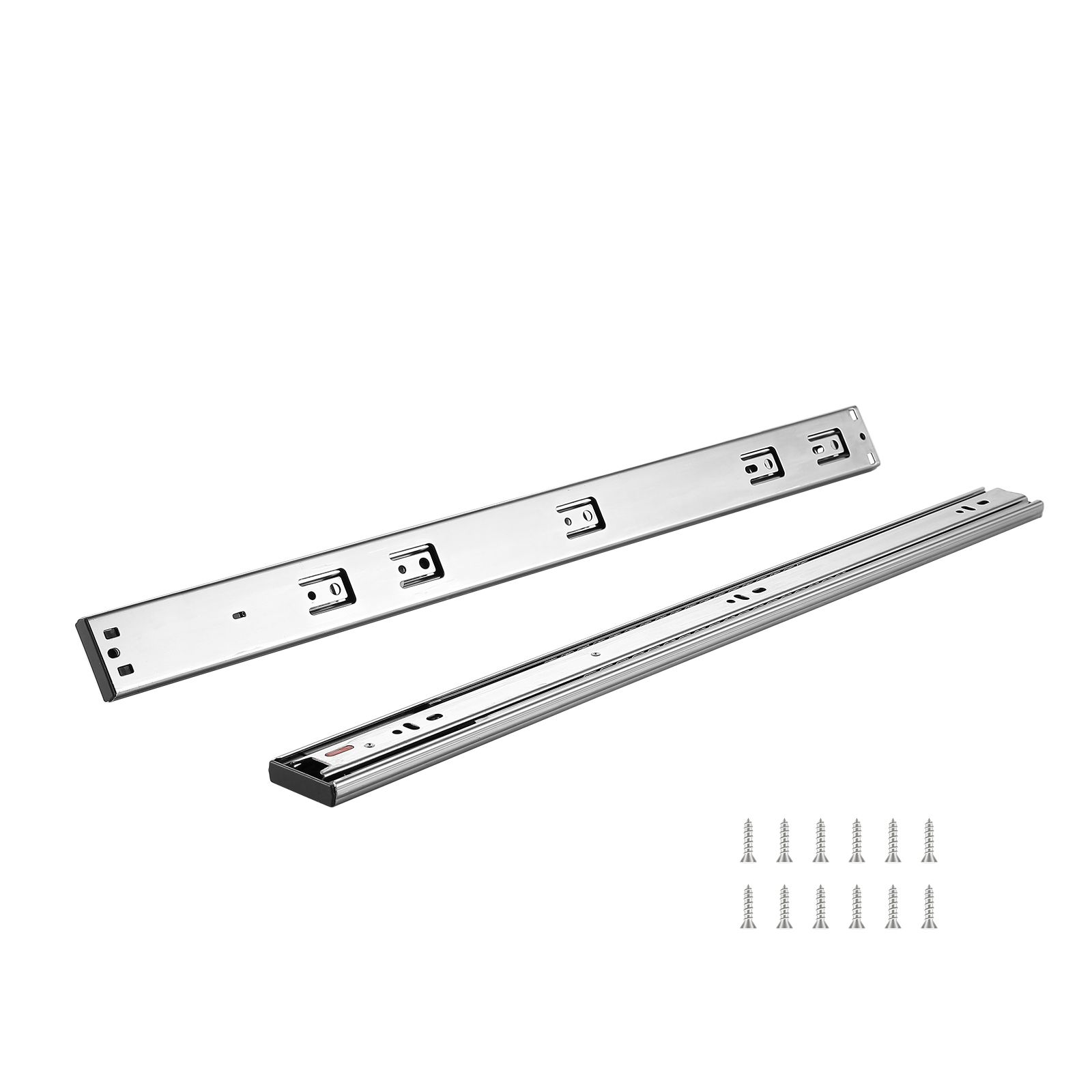 10 Pairs of 609.6mm Drawer Slides Side Mount Rails, Heavy Duty Full Extension Steel Track, Soft-Close Noiseless Guide Glides Cabinet Kitchen Runners with Ball