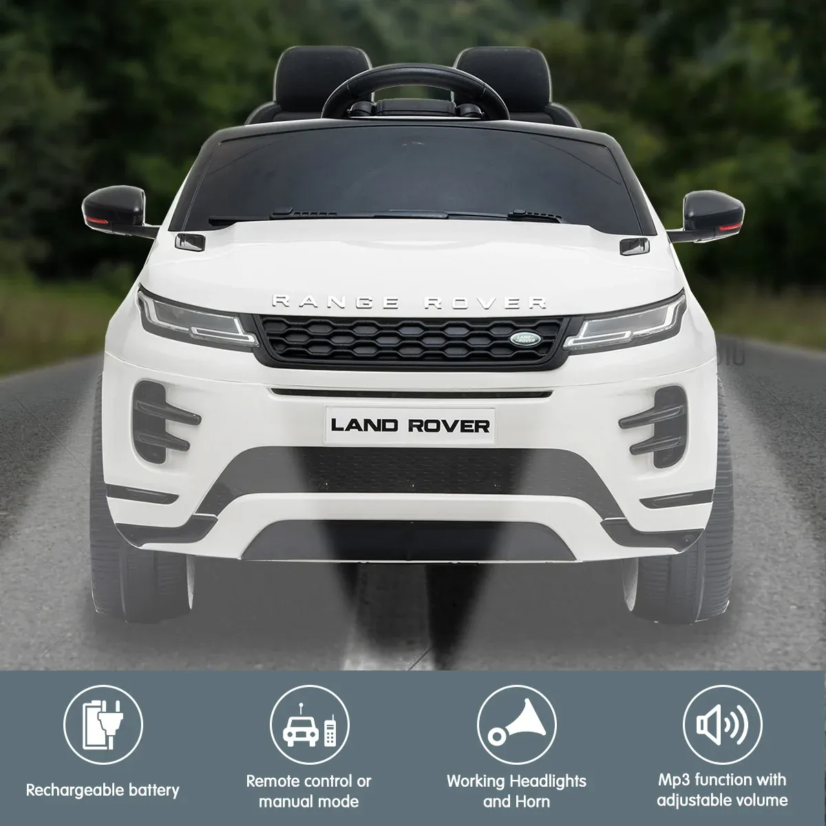 Kahuna Land Rover Licensed Kids Electric Ride On Car Remote Control - White — image 2