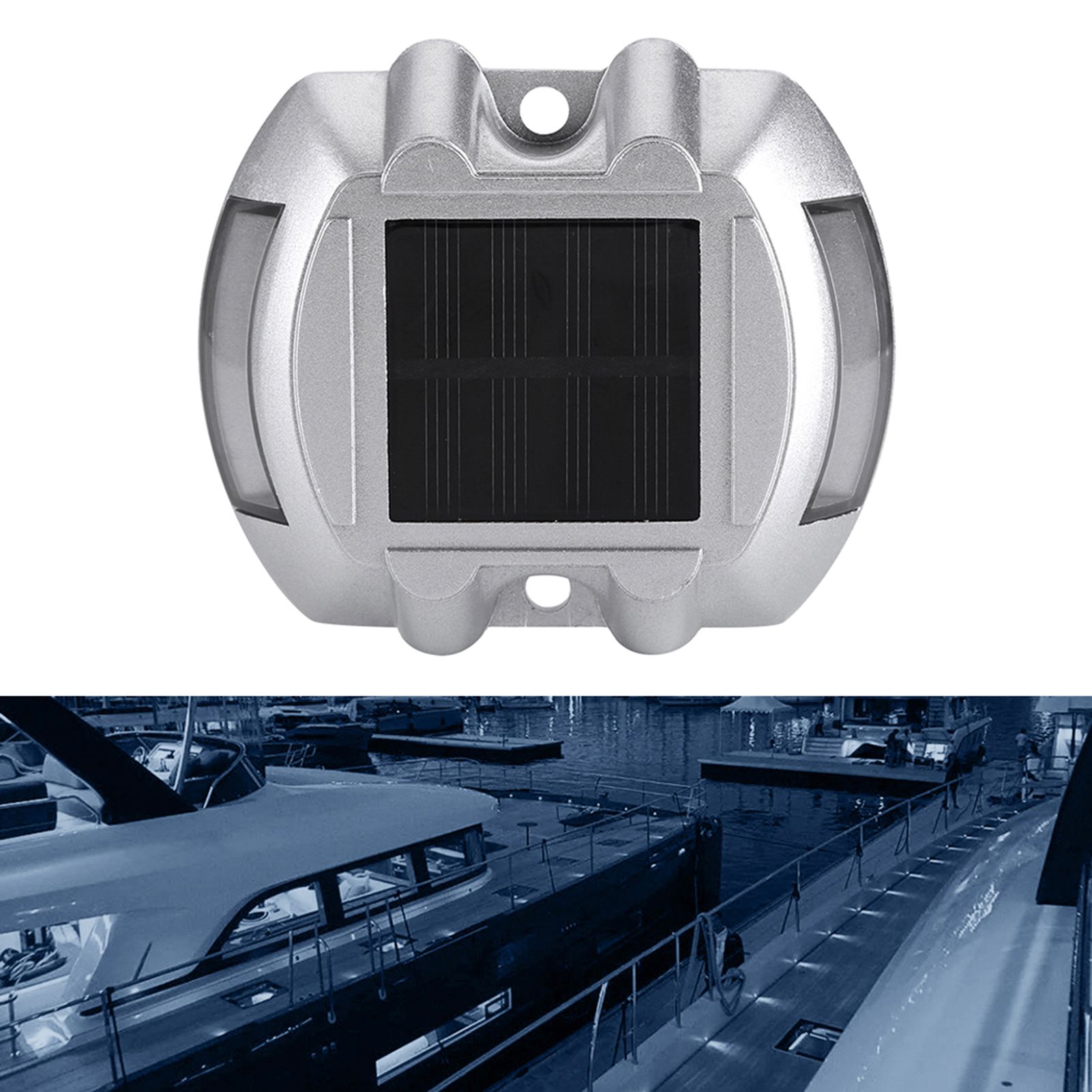 Casting Aluminum Solar Power 6 LED Outdoor Waterproof Driveway Pathway Light Road Lamp (White) — image 6