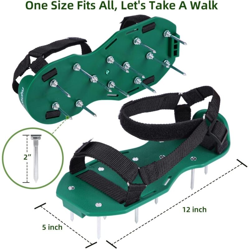 Lawn Aerator Sandals for Garden Grass Aeration, Lawn Spike Shoes Grass Vertical Cutter โ image 2