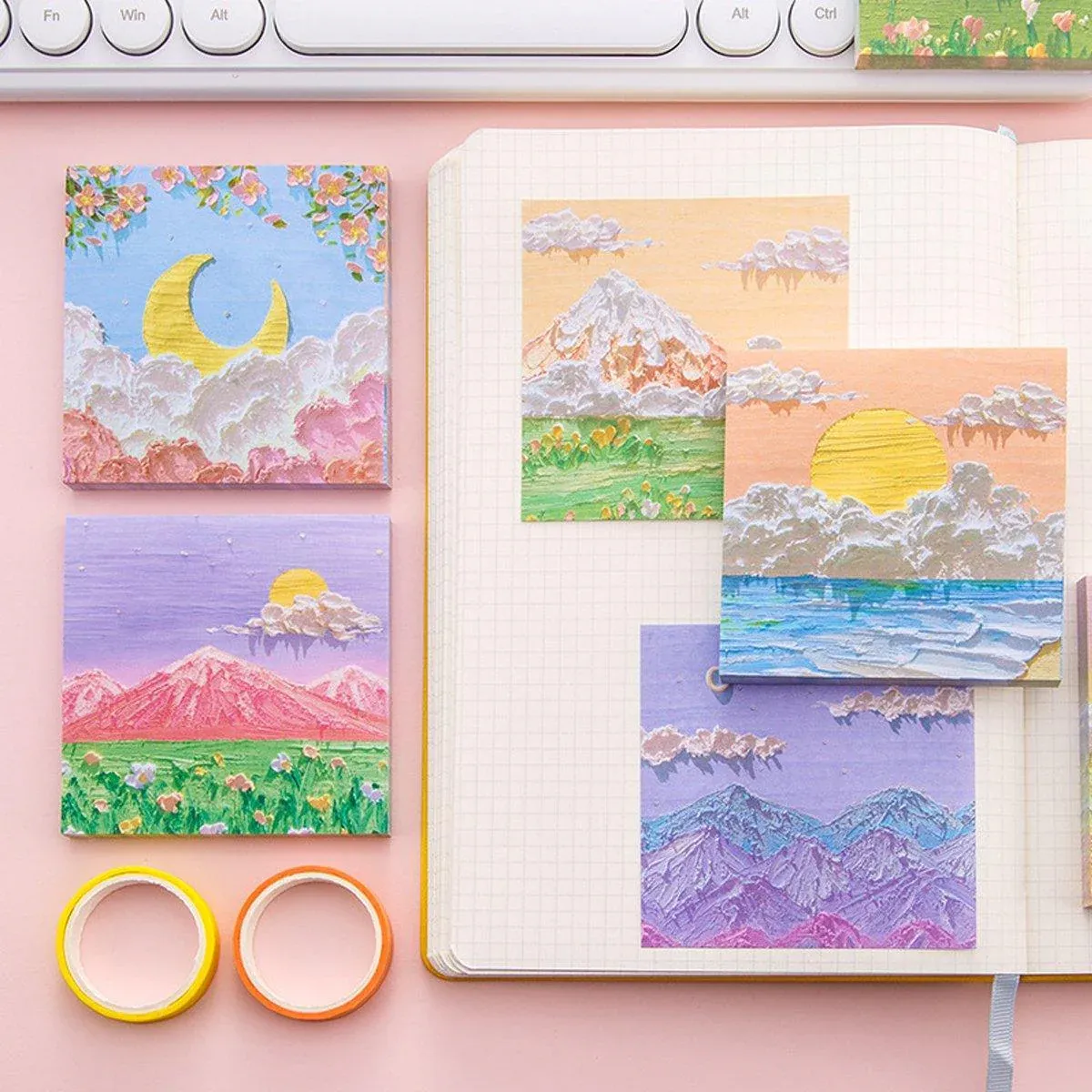 800 Sheets Colorful Oil Painting Sticky Notes Memo Pads Self-Adhesive Notes - 4# โ image 5