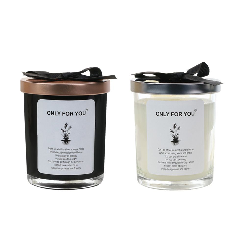 ONLY FOR YOU Scented Candle Soy Wax Bow Cover Frosted White-Blue Bellflower-Bow Silver Cover — image 4