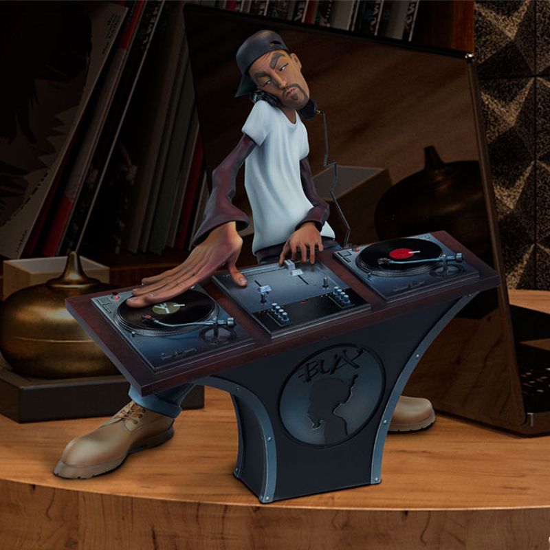 Hip Hop Element Figurines Ornaments, Handmade Resin Rap Music Star Sculptures Statue, Craft Gift for Hip-Hop Fans Friends (DJ) — image 2