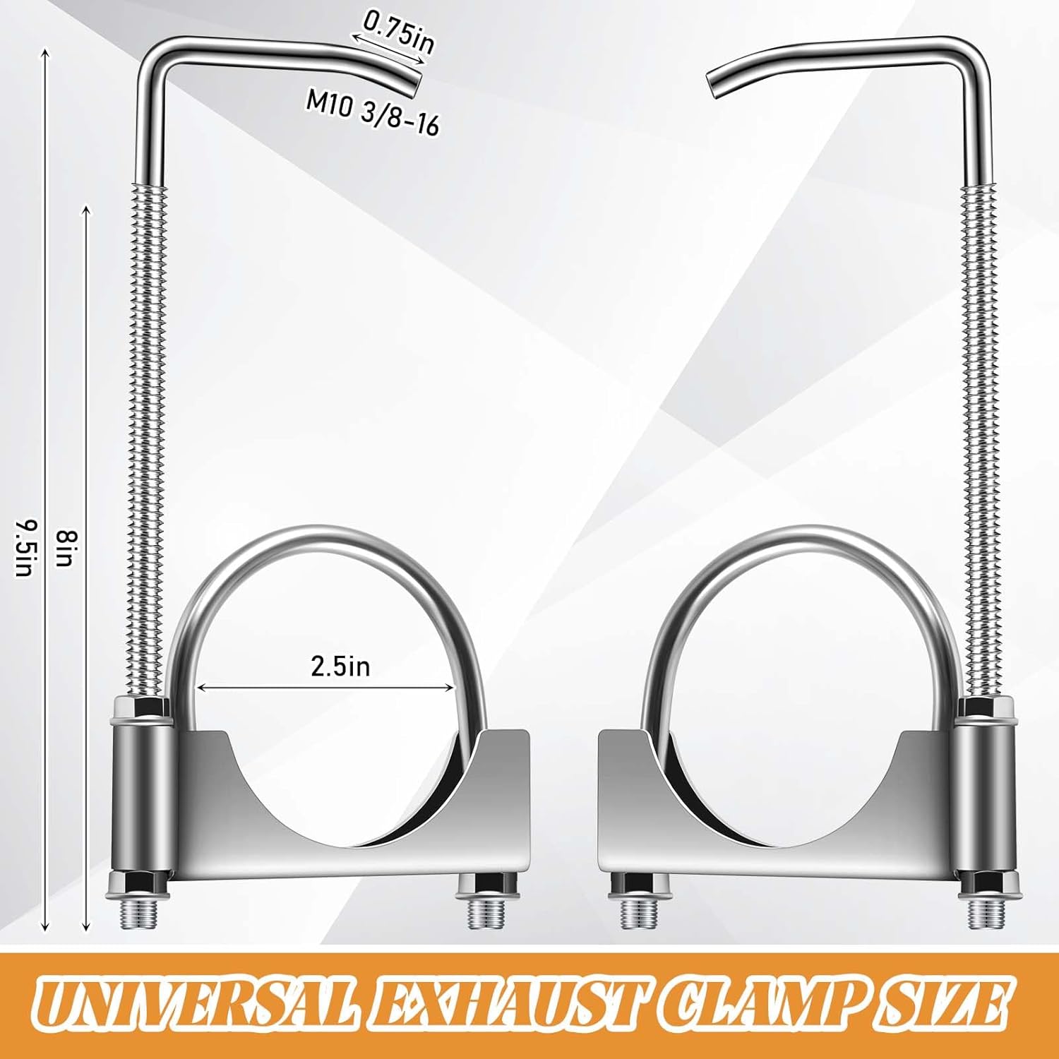 1 Pcs 2.5 Inch Universal Exhaust Clamp with Hanger, Made of Heavy-duty Clamp with Rear Muffler Hanger Exhaust Pipe for Cars, Trucks Pipes — image 2